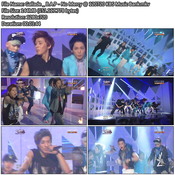 Mediafire Download Korean Music: [Perf] B.A.P - No Mercy @ 120720 KBS Music Bank - Comeback Stage