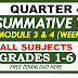 SECOND Summative Test GRADES 1-6 Q4