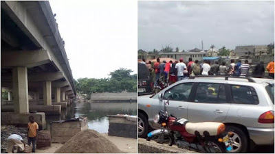 A Man jumps into river in Festac Lagos 