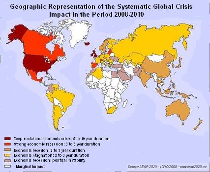 Otto just posted this map of the world with the colors indicating the 