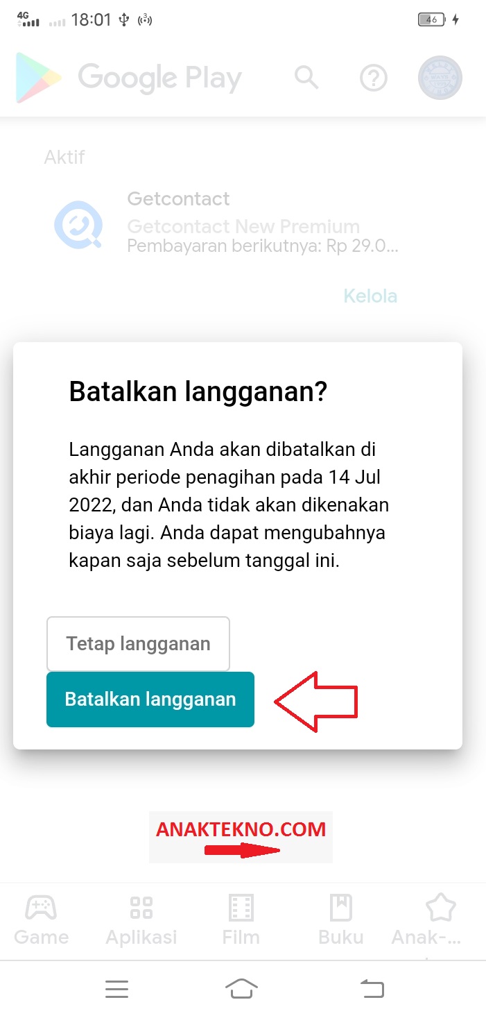 Cara batalkan akun Getcontact berbayar