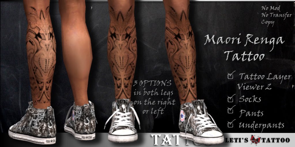 Leti's Tattoo Maori Renga Leg