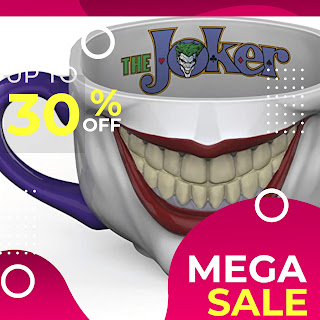 discount on Zak Designs Batman Core Joker Half Face Sculpted Mug Unique 3D Character