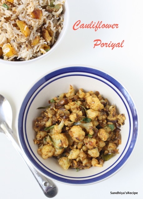 Sandhiya S Cookbook Cauliflower Stir Fry Cauliflower Poriyal