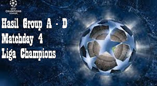 Hasil Pertandingan Group A-H Matchday 4 Liga Champions