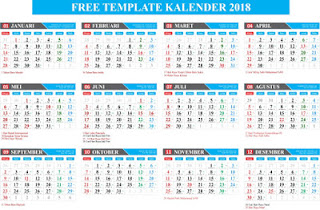  ingin membagikan lagi file desain grafis untuk memenuhi kebutuhan desain sahabat 4 Template Kalender 2018 Lengkap Hijriyah dan Jawa serta Hari Libur Nasional Cdr