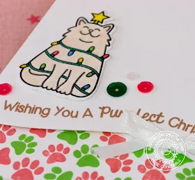 Sunny Studio Santa's Helpers Kitty Cat Christmas Card by Elise Constable