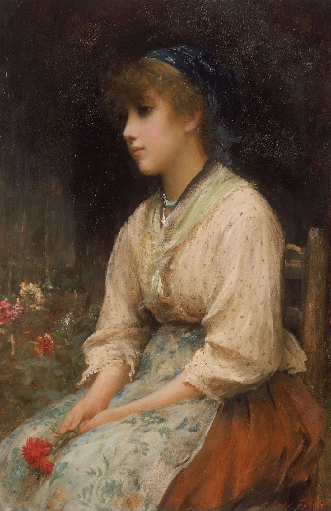 Sir Luke Fildes A Venetian Flower Girl