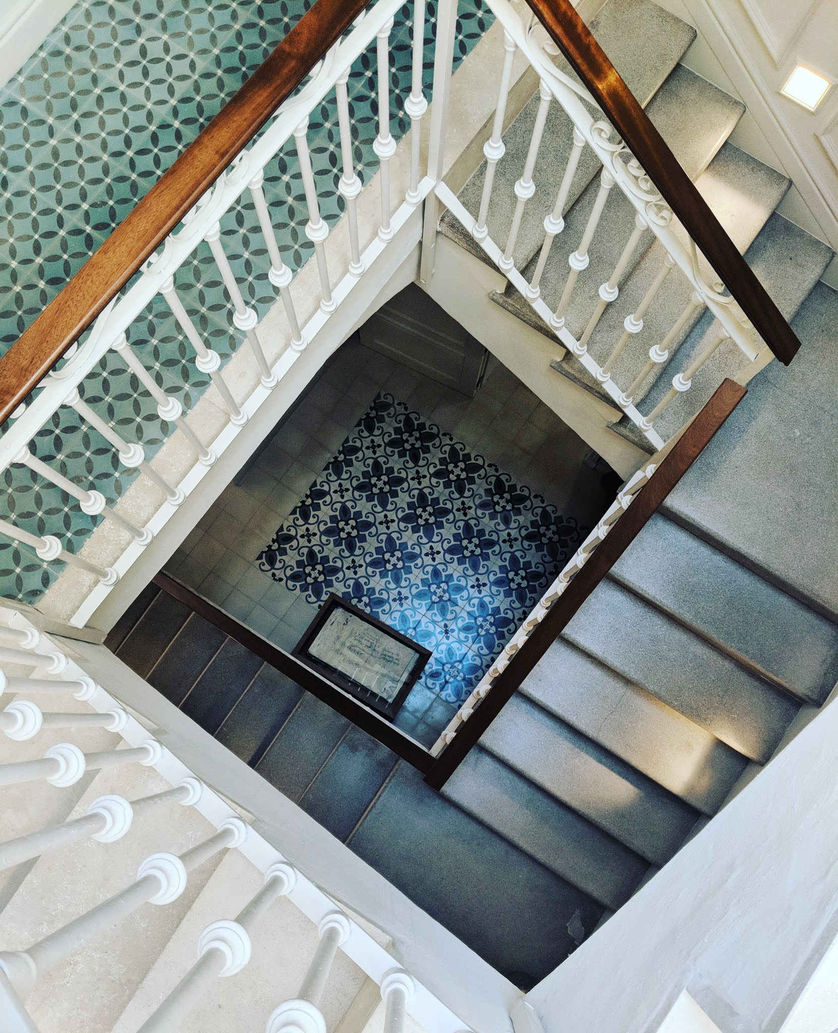 tiled staircase at Can Sastre hotel Menorca