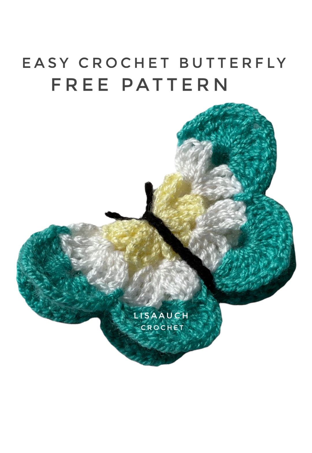 Easy Crochet Butterfly Written Pattern (FREE) 