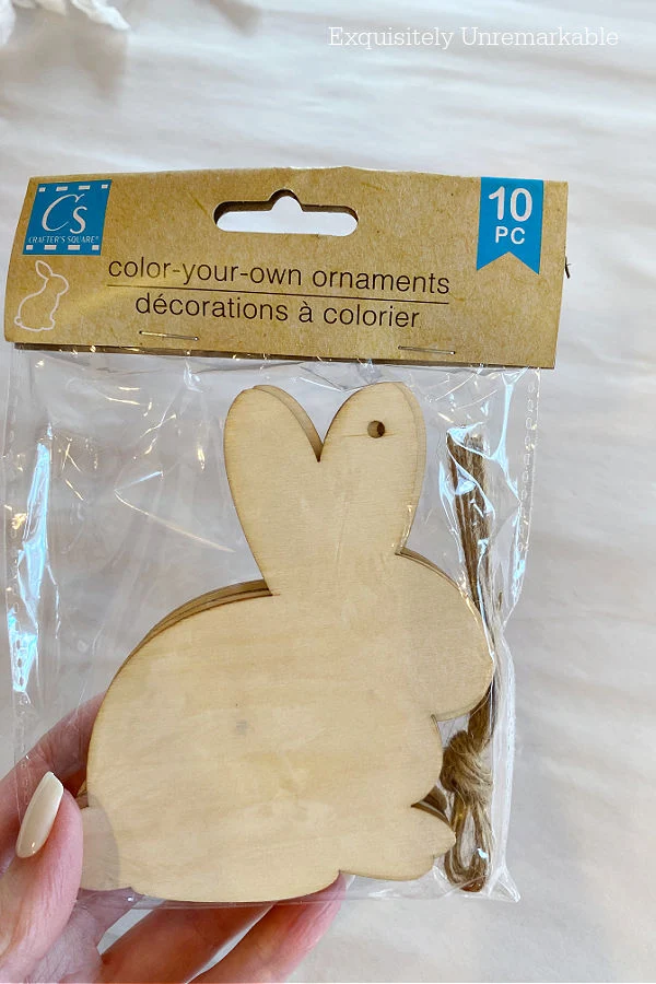 Small Wooden Bunny Ornaments