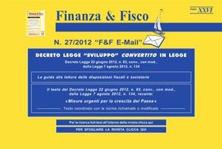 Finanza & Fisco 2012-27 - 4 Agosto 2012 | TRUE PDF | Settimanale | Finanza | Tributi | Professionisti | Normativa
Settimanale tecnico di informazione e documentazione tributaria.