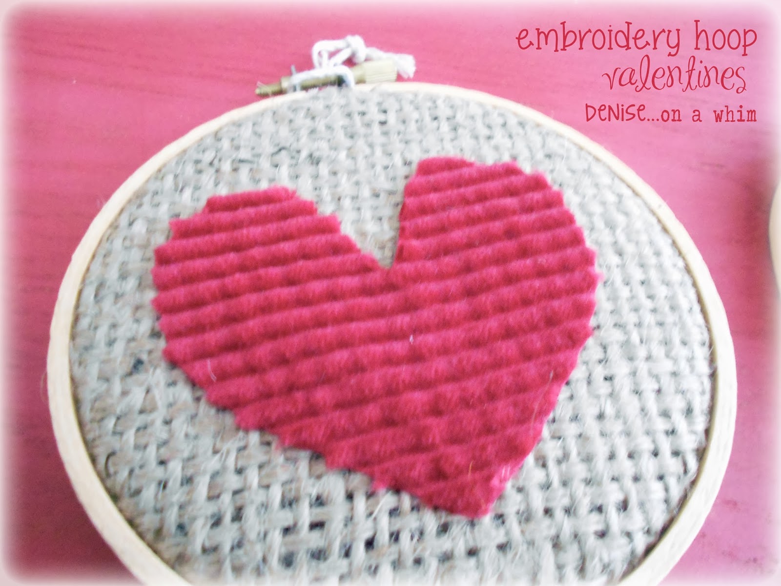 Corduroy Scrap Heart in an Embroidery Hoop via http://deniseonawhim.blogspot.com