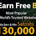 Most Popular BTC Earning Site (100% Payment Provider)
