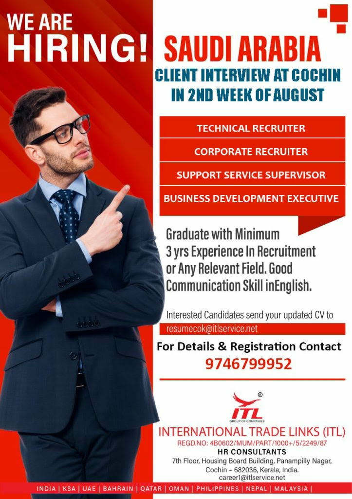 HIRING FOR SAUDI ARABIA