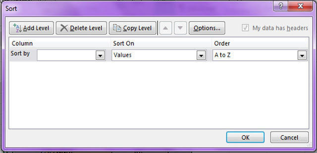 Sort Dialog Box