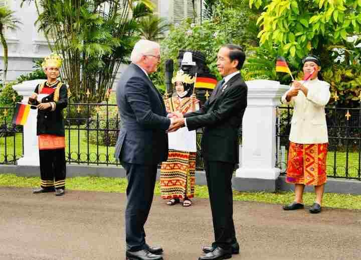 Presiden Jokowi Sambut Kunjungan Kenegaraan Presiden Steinmeier di Istana Bogor