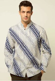 Model Desain  Baju  Batik  Lengan Panjang Modis Untuk  Pria