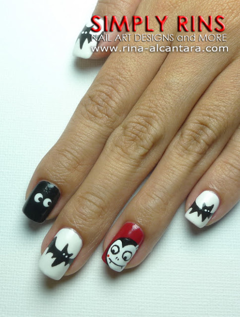 Cute Dracula Nail Art Design