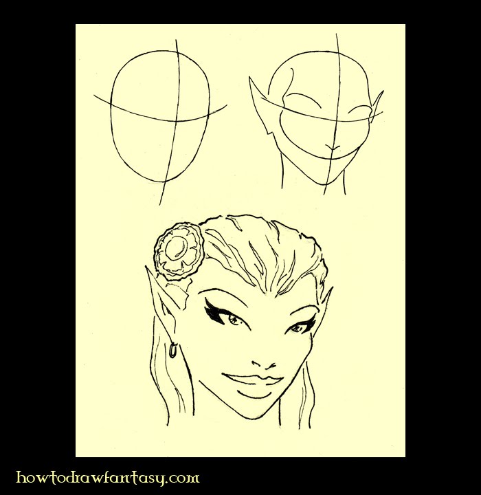 how to draw dragon head step by step. How to draw a fairy head. Step