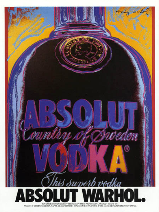 Absolut Warhol advertising 1986