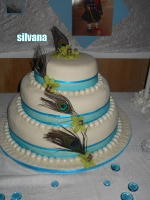 peacock wedding cake