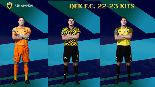 AEK Athens FC 22-23 Kits For eFootball PES 2021