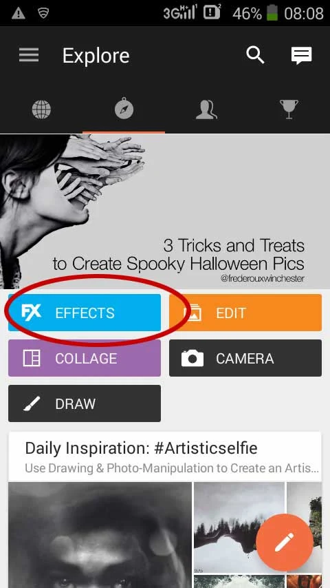 Buka aplikasi PicsArt