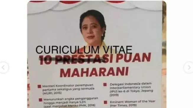 VIRAL Pamflet 10 Prestasi Puan Maharani Buatan Relawan Tersebar, Jadi Gunjingan Publik: Si Paling Prestasi!