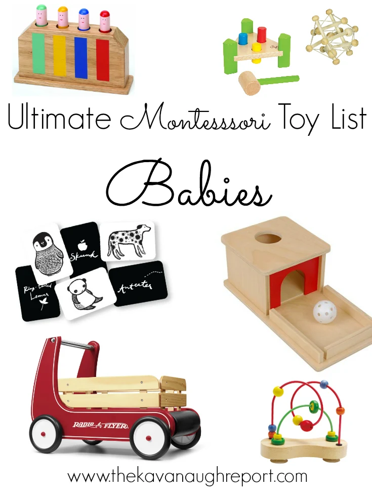 The Ultimate Montessori Friendly Toy list! Montessori friendly toy and gift ideas for babies, toddlers and preschoolers!