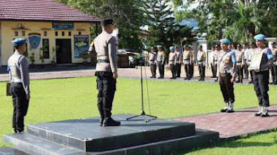 Satu Anggota Polri Diberhentikan, Kapolres Tolitoli Pimpin Upacara PTDH.