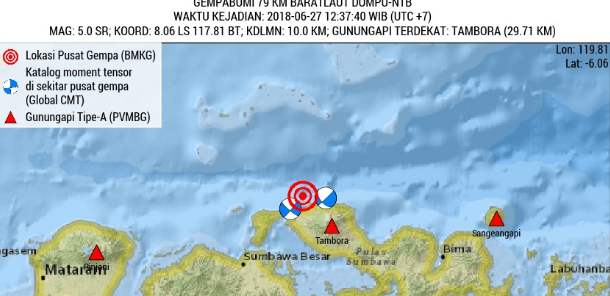 Gempa Terkini di Timur Laut Malukutenggara Barat dengan Magnitudo 5,0