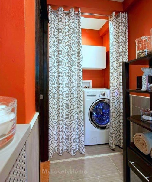 Hide Washer and Dryer With Curtain