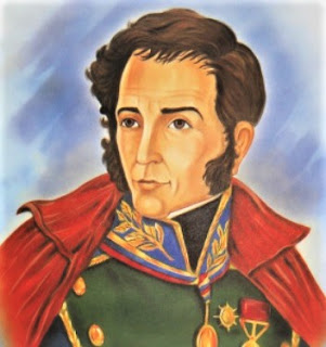 Antonio José de Sucre pintado a colores