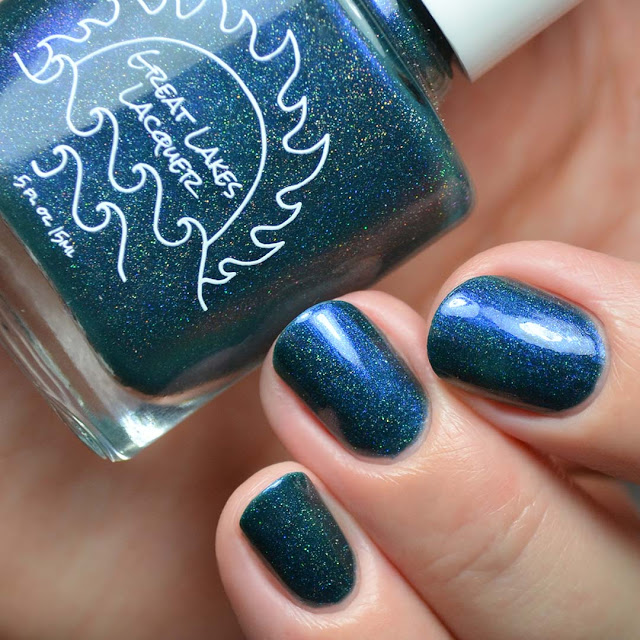 teal nail polish with color shifting shimmer