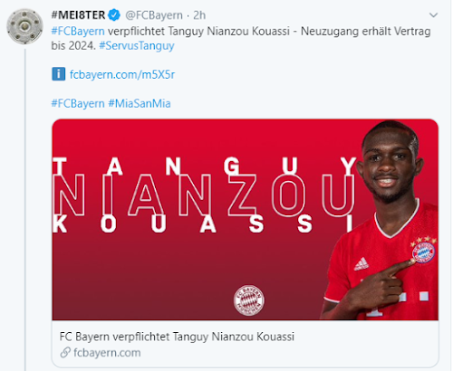 Tanguy Kouassi signe au Bayern Munich