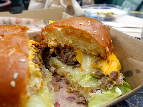 The Grounds of Alexandria, Sydney - Cheese burger and chips