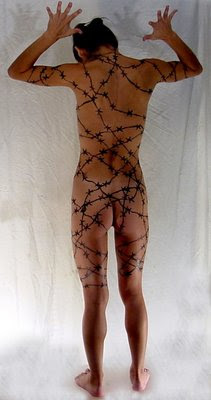 Barb Wires On A Body Painting Art