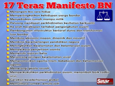 Intipati Lengkap Manifesto Barisan Nasional (BN) Untuk PRU 