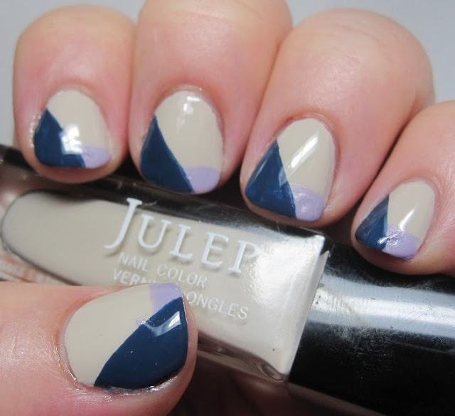 Advanced mani - Julep Debra with Alice French tip and Eloise diagonal tip