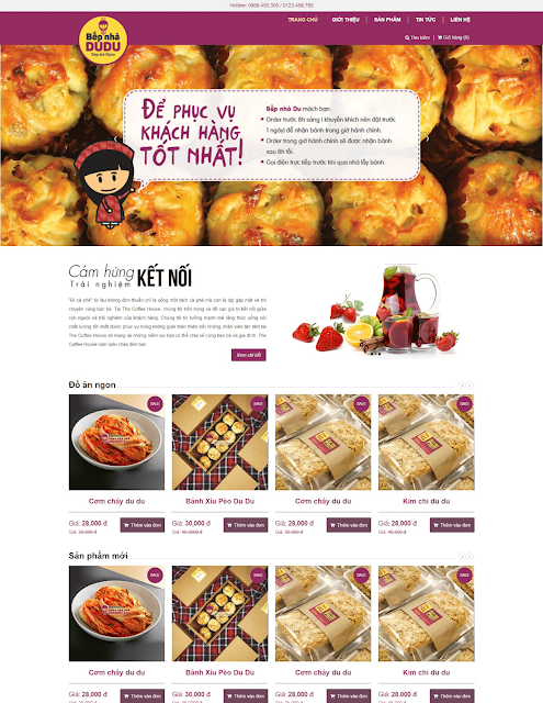 giao dien web ban do an nhanh dep chuan seo