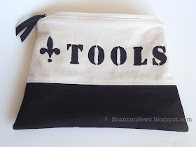 Zippered Lined Tool Pouch Completed - front view