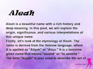 meaning of the name "Aleah"