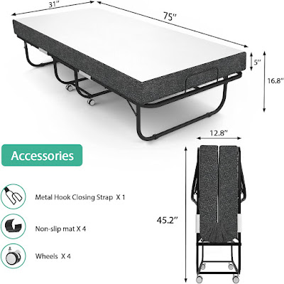 Foldable Guest Bed with Luxurious Memory Foam
