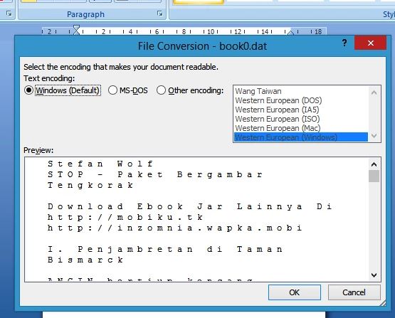 Cara Mengatasi File Conversion Microsoft Word 2007 Encoding