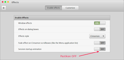 Cara Disable / Nonaktifkan Effect "Session Startup Animation"