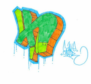 Graffiti letters H design