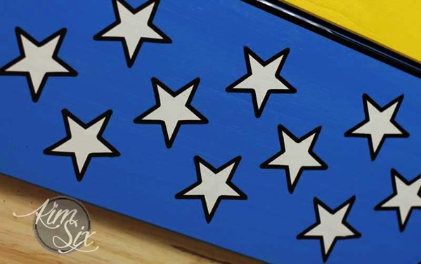 Vinyl Outline on Painted Stars