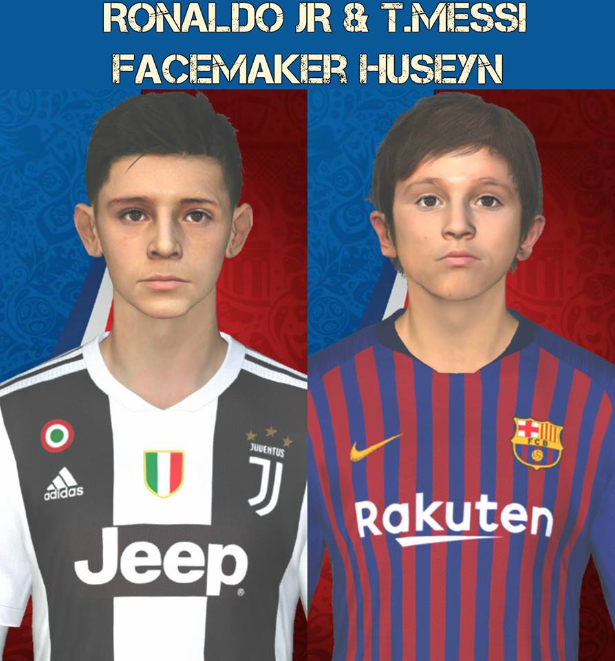 ultigamerz PES 2017 Ronaldo Jr & Thiago Messi Faces