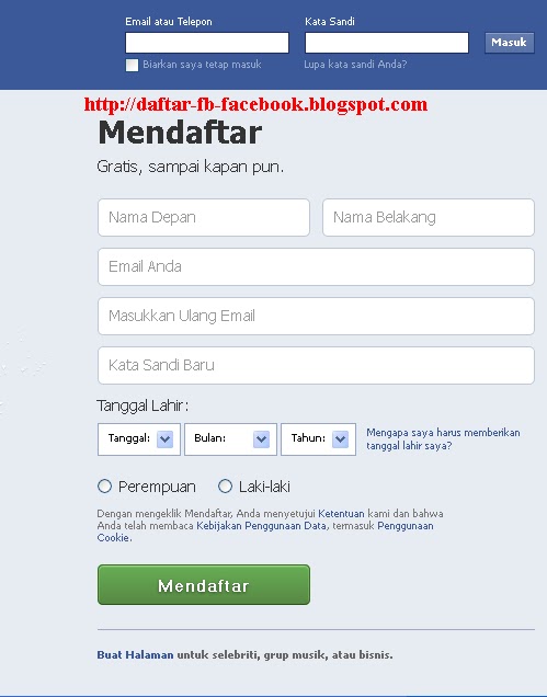 Cara Daftar Facebook Baru - Daftar FB  Seputar Facebook